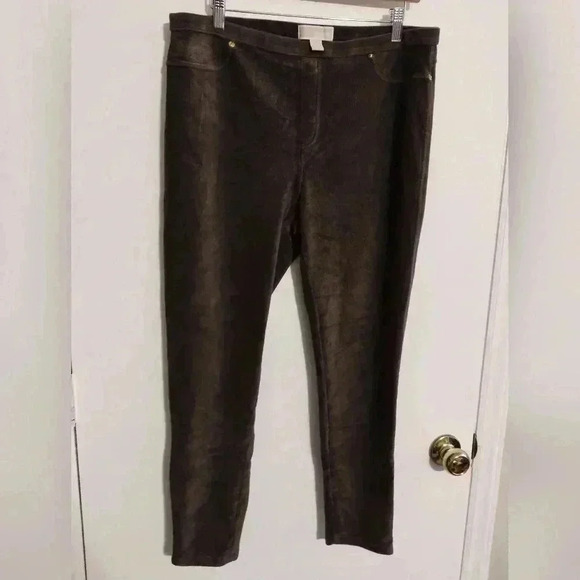 Michael Kors Brown Corduroy Pull On Skinny Pants - M - Picture 1 of 7